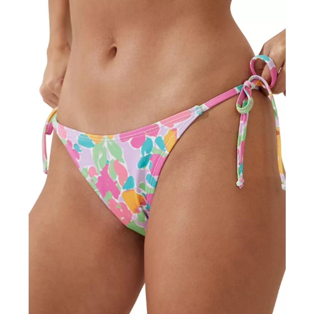 NEW Cotton On Cheeky Bikini Bottoms Large Pink Floral Brazilian Skimpy Swim NWT